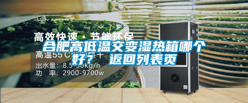合肥高低溫交變濕熱箱哪個(gè)好？ 返回列表頁(yè)