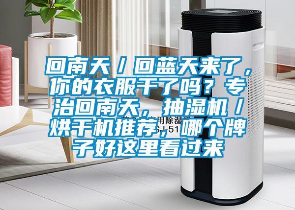回南天／回藍天來了，你的衣服干了嗎？專治回南天，抽濕機／烘干機推薦，哪個牌子好這里看過來