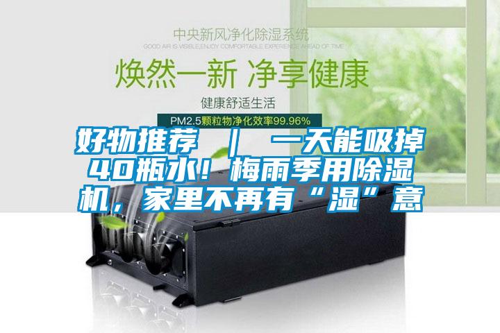 好物推薦 ｜ 一天能吸掉40瓶水！梅雨季用除濕機(jī)，家里不再有“濕”意