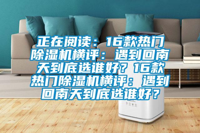 正在閱讀：16款熱門除濕機(jī)橫評：遇到回南天到底選誰好？16款熱門除濕機(jī)橫評：遇到回南天到底選誰好？